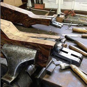 andy duncan stockmaker, selection of vintage tools at his West Berkshire workshop